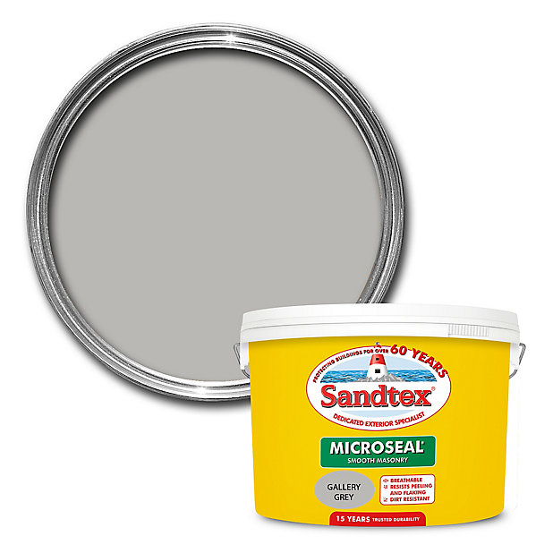 Sandtex Smooth Masonry 10L Gallery Grey Exterior Paint
